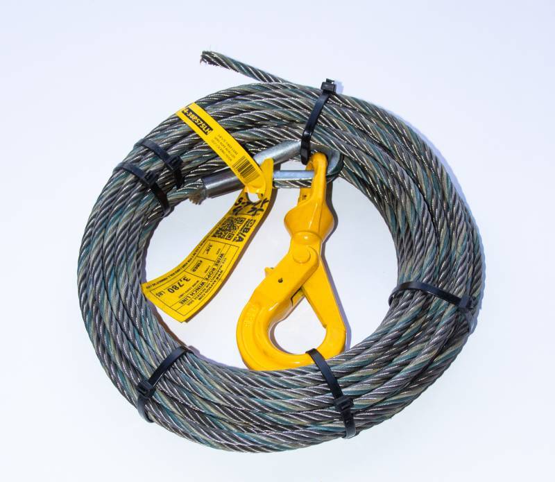 BA 4-38PS56LH Wire Rope Alloy Self-Locking Swivel Hook - Fiber Core