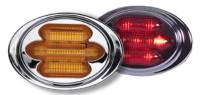 Maxxima - Mini-Chrome Oval Clearance Marker, Red L