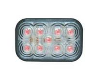 Maxxima - 5" Rectangular Red S/T/T Clear Lens 9 LE