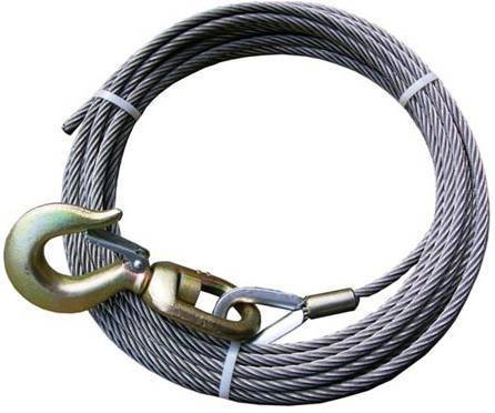 B/A Products Co. - Winch Cable (Fiber Core Wire Rope) w/Swivel Hook & Latch (7/16" x 100')