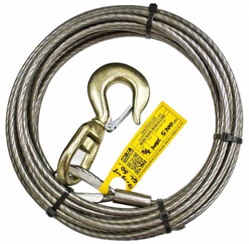 B/A Products Co. - Winch Cable Super Swage  with Swivel Hoist Hook (3/8" x 100")