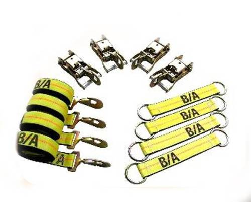 B/A Products Co. - Roll Back Tie Down System with D-Ring Straps, Snap Hook Straps & Ratchets with Snap Hook End