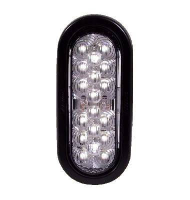 Maxxima - 6" Oval Round Back Up, 18 LED's, Grommet