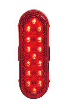 Maxxima - Oval 9 Red LEDs Clear Lens Flange Stop/T
