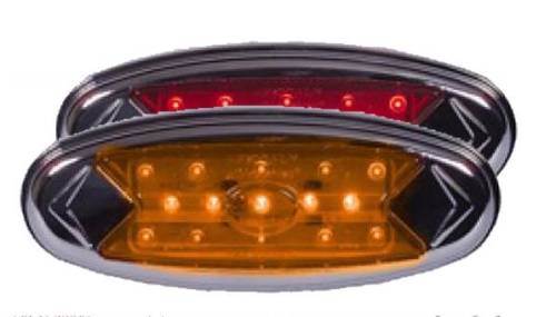 Maxxima - Oval LED Clearance Light, Amber Lens wit