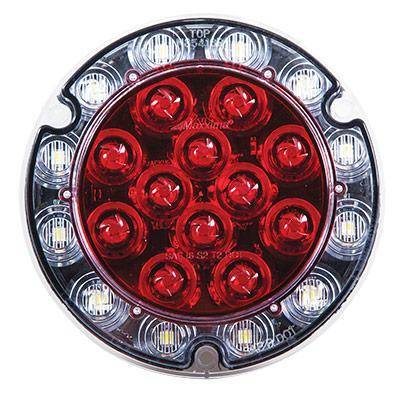 Maxxima - Hybrid 4" Round Lightnings Low Profile Red STT/Back-Up