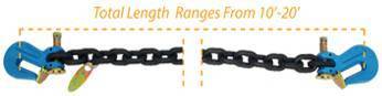 B/A Products Co. - Chain with Twist Lock Non-Cradle Grab Hooks on Each End (1/2" Chain - 10')