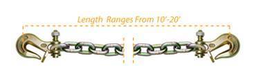 B/A Products Co. - Chain with Twist Lock Grab Hooks on Each End (1/2" - 10')