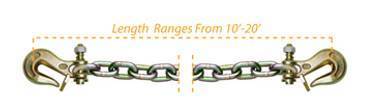 B/A Products Co. - Chain with Twist Lock Grab Hooks on Each End (1/2" - 15')