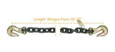 B/A Products Co. - Chain with Clevis Grab Hooks on Each End (1/2" x 10')