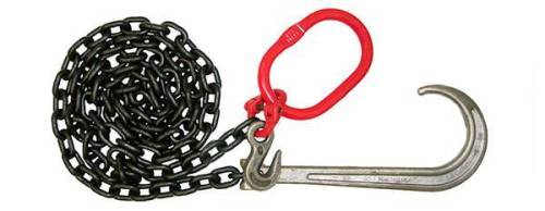 B/A Products Co. - Grade 80 Chain with G80 15" J Hook; Grab Hook & Master Link (3/8" Chain - 15')