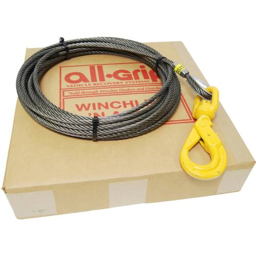 All-Grip - All-Grip 3/8 x 100 ft Winch Cable - Self Locking Hook