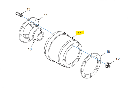 Landoll Parts - Landoll Brake Drum 12.25 x 7.5