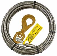 Winch Cable Super Swage with Self Locking Hook (7/16" x 100')