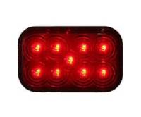 5" Rectangular Red S/T/T Red Lens 9 LEDs