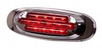 Chrome Oval Clearance Marker, Red Lens w